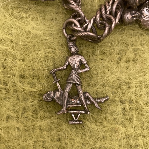 Vintage (Mid-Century) Pewter 10 Commandments Charm Bracelet - Picture 7 of 14